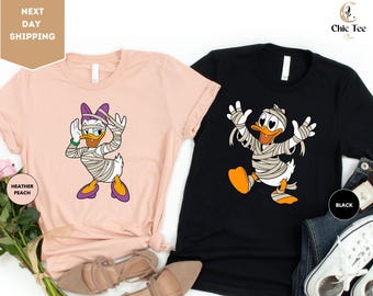 Disney Donald and Daisy Duck Mummy Halloween Shirt, Mummy Donald Shirt, Mummy Daisy Shirt, Disneyland Halloween Couple Matching Shirts