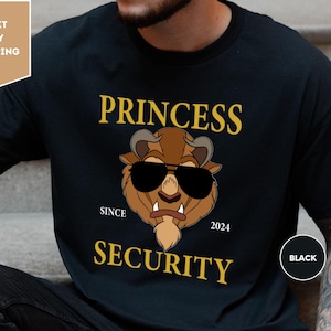 Magliette di sicurezza delle principesse Disney, maglietta delle principesse Disney, magliette per neo-papà, regalo per papà, magliette per famiglie Disneyland, maglietta con tema viaggio Disney