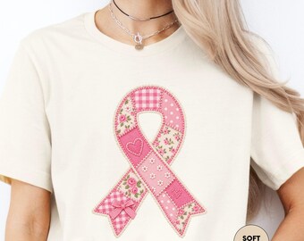 Pink Ribbon Support Tee, Cancer Survivor Gift, Breast Cancer Support Shirt, October Awareness, Cancer Awareness Shirts, Gift for Her