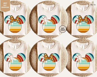Mickey and Minnie Head Summer Shirt, Disney Summer Vacation Shirt, Disney World Shirt, Disney Family Matching Shirt, Summer Beach Shirt