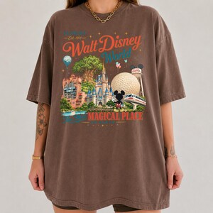 Vintage Mickey Disneyworld Florida Shirt, Walt Disney World T-Shirt, Disney Family Trip Shirt, Retro Disney Vacation Tee, Magic Kingdom Tee image 2