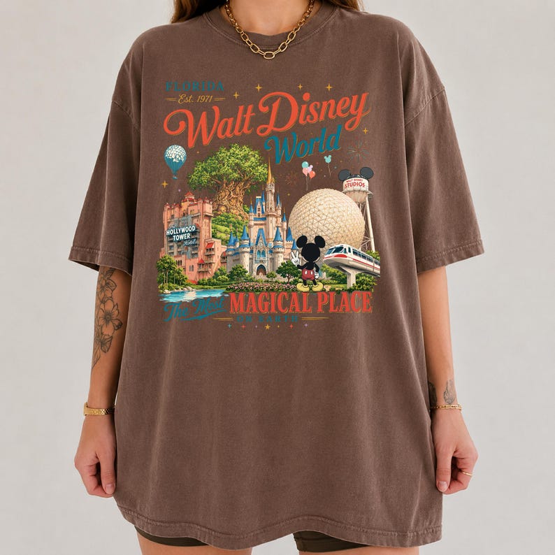 Vintage Mickey Disneyworld Florida Shirt, Walt Disney World T-Shirt, Disney Family Trip Shirt, Retro Disney Vacation Tee, Magic Kingdom Tee image 2