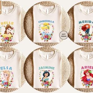 a group of t - shirts with princesses on them
