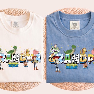 Toy Story Grandma Grandpa Shirt, Toy Story Birthday Tee, Family Toy Story Matching Birthday Shirts, Couple Shirts image 2