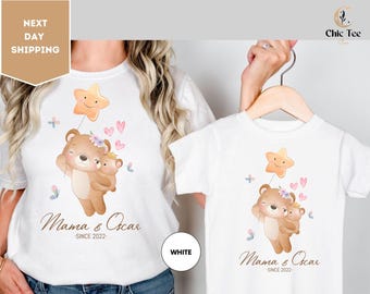 Mother's Day Bear Matching Shirt, Personalized Our First Mothers Day Shirt, Mommy and Baby Shirt, Mothers Day Tee, Cute Mom Mothers Day Gift