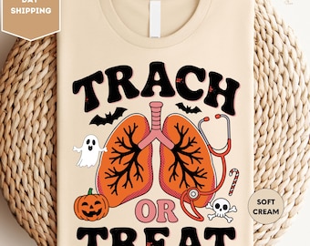 Respiratory Therapist Halloween Shirt, Trach Or Treat Shirt, Halloween RT Shirt, Halloween Picu Shirt, Fall Shirt, Halloween Gift For Nurse