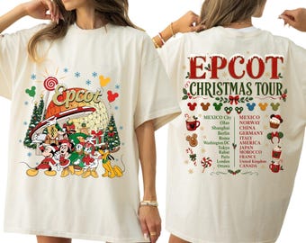 Disney Epcot Tour Shirt, Mickey And Friends Shirt, Disney Tour, Disney Trip Tee, Disney Matching Tee, Comfort Colors, Christmas Holiday