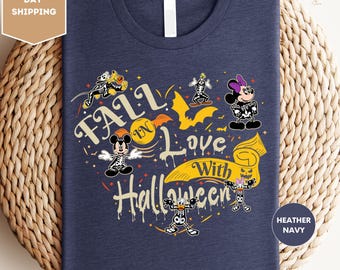 Disney Herbstliebe mit Halloween-Shirt, Disney Halloween-Shirt, Mickey und Freunde Halloween-Shirt, Disney Herbst-Shirt, Gruselsaison-Shirt