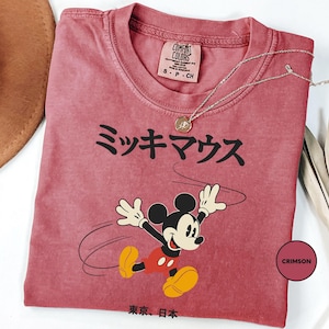 a mickey mouse tshirt with a hat on top of it