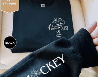 Disney Custom Sweatshirt, Mickey and Minnie Family Matching Sweatshirt, Personalized Disney Mickey Mouse and Minnie Mouse Sweatshirt