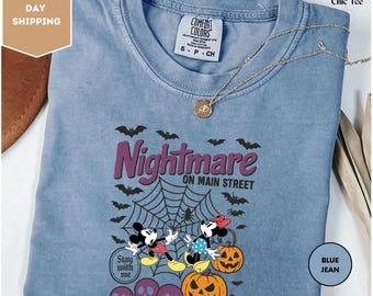 Comfort Colors Disney Halloween Nightmare Shirt, Mickey and Minnie Halloween Shirt, Disney Halloween Shirt, Disney Family Halloween Shirt
