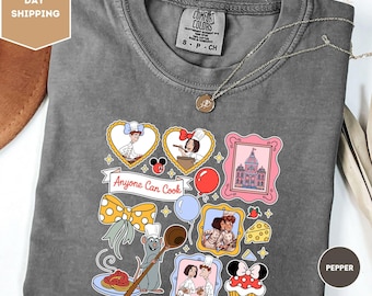 Comfort Colors Coquette Bow Disney Ratatouille Little Chef Remy Shirt, Anyone Can Cook Remy Girly Shirt, Disney Ratatouille Paris Shirt