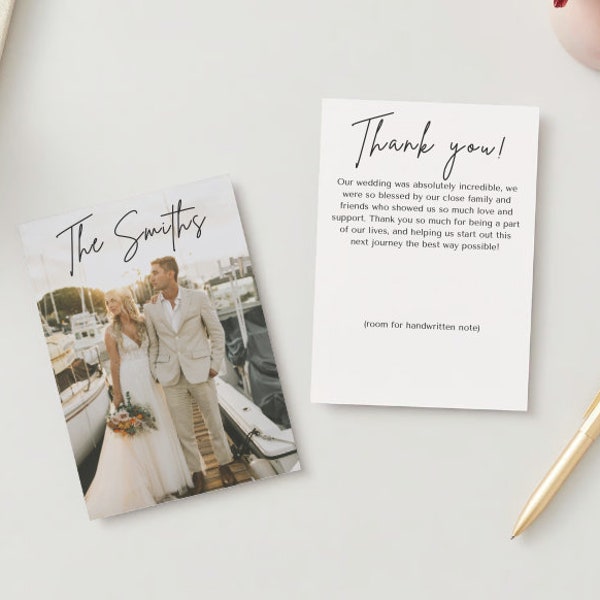 Simple Wedding Thank You Card