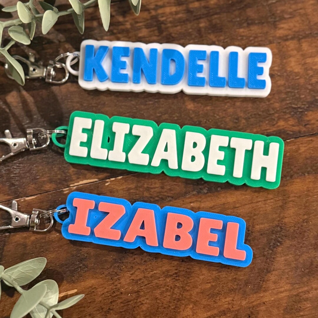 Custom 3D Printed Name Keychain - Personalized Gift for Kids, Teens, or ...