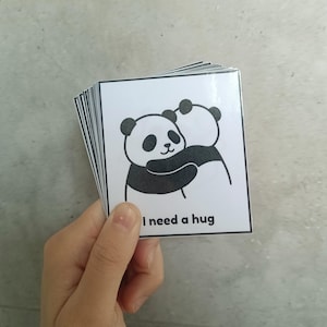 Autism Communication Cards for Meltdowns, Sensory Overload, ADHD, Emotional Support and Regulation | Cute Panda DIY Printable Nonverbal Aid