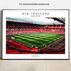 Old Trafford Wall Art Poster Print | Man Utd  Wall Decor | Red Devils Stadium | Football Fans Gift