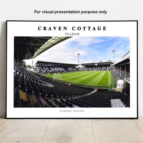 Craven Cottage, Fulham Stadium, Football Wall Art Print, Birthday Gift