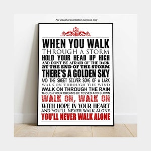 You'll Never Walk Alone Lyrics Print Gerry & the -  Denmark