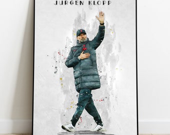 Jurgen Klopp Art Poster Print | Liverpool  Manager Poster Print | Perfect Gift for Jurgen Klopp Fans
