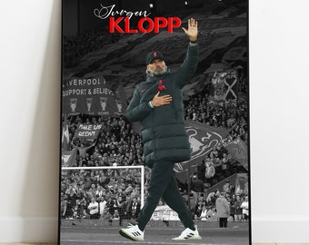 Jurgen Klopp Poster Print | LFC Manager Fans Gift | Birthday Gift