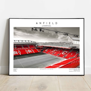 Anfield Poster, Liverpool Stadium Print, Football, YNWA, Soccer Lovers, Birthday Gift