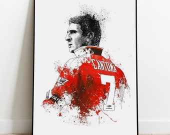 Eric Cantona Wall Art Poster Print | Cantona Fans Gift | Birthday Gift | Manchester Art | Football Fans