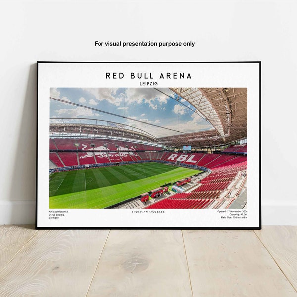 Red Bull Arena Print, Leipzig Stadium Poster, Football Lovers, Birthday Gift