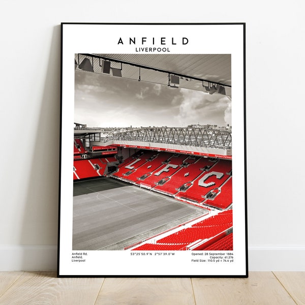 Anfield Stadium Poster Print | LFC Print | Liverpool Fans Gift | YNWA Print