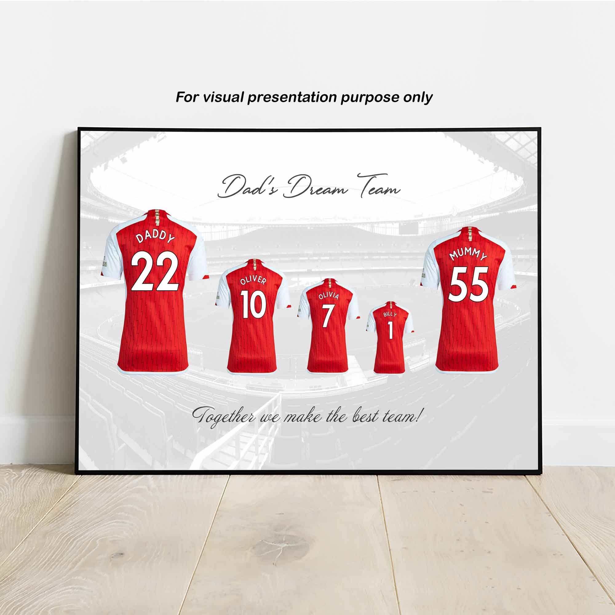 personalised football shirts arsenal