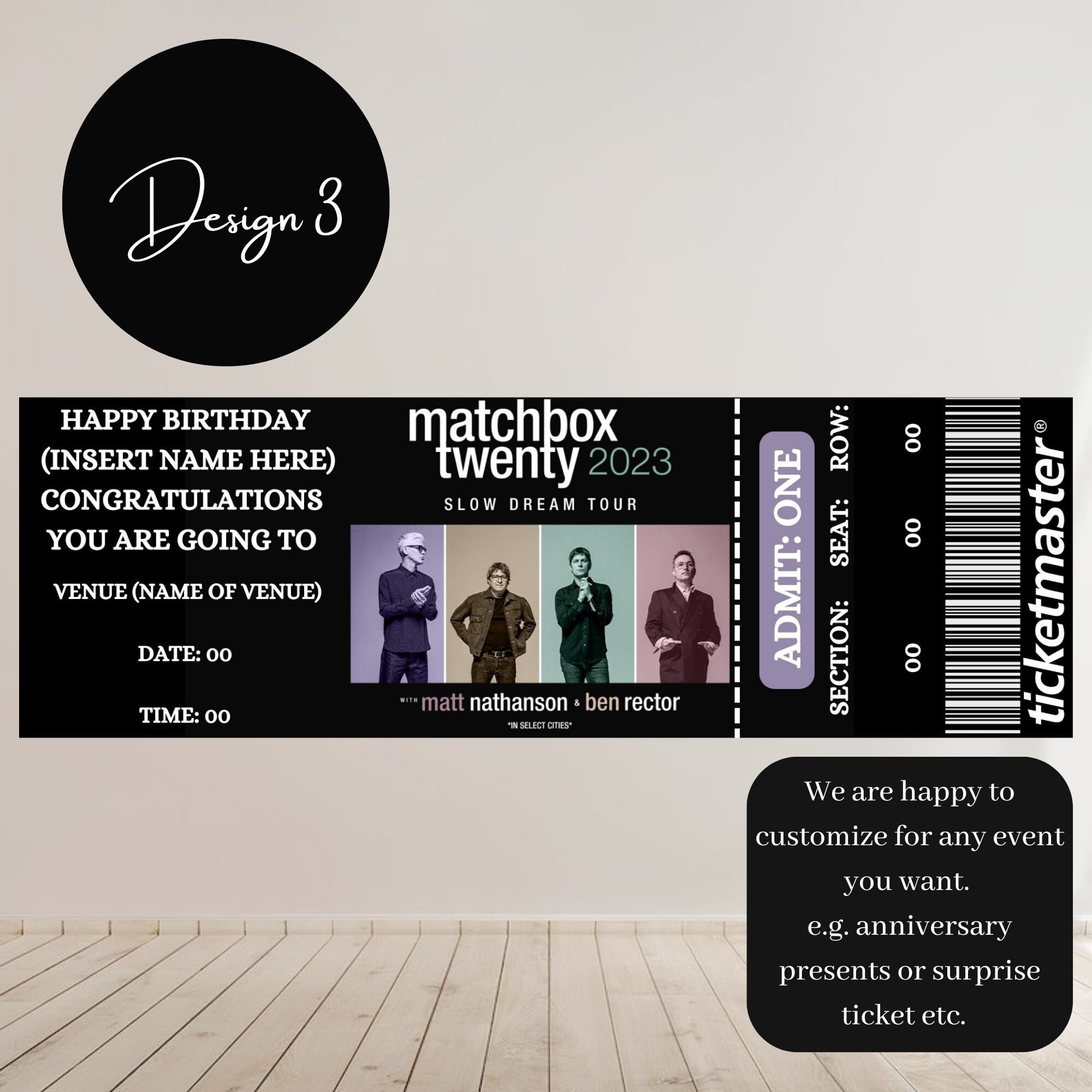 Unofficial Matchbox Twenty Slow Dream Tour Souvenir Tickets Etsy