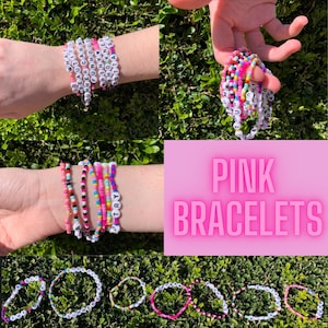 PINK beaded bracelets