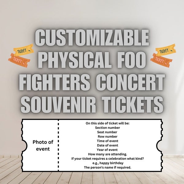 Unofficial FOO FIGHTERS souvenir tickets