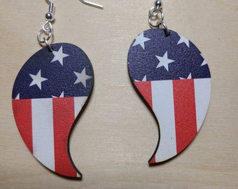 Boucles d'oreilles drapeau américain