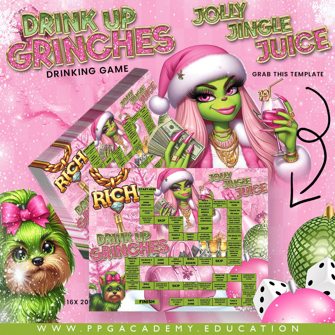 Drink up Grinches Games Bundle Grinchmas Games Christmas Party Games