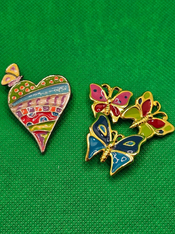 2 TC Signed Brooches - image 1