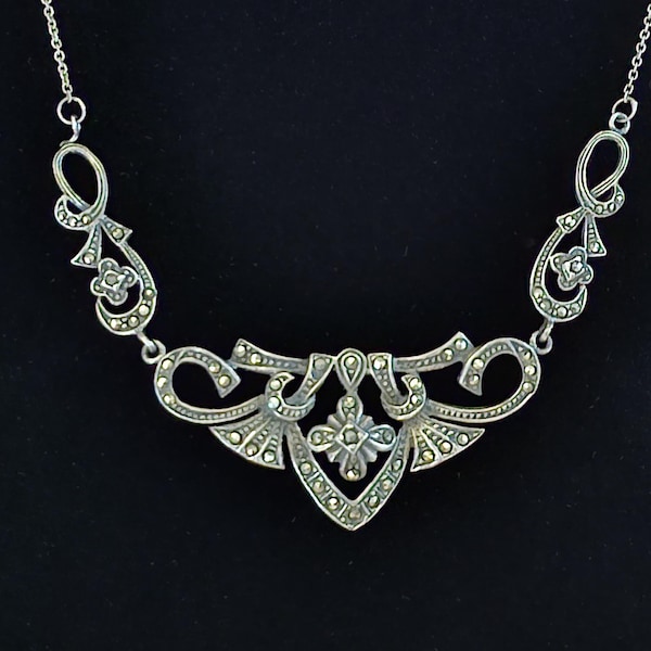 Lovely Vintage/Antique 925 Marcasite Necklace