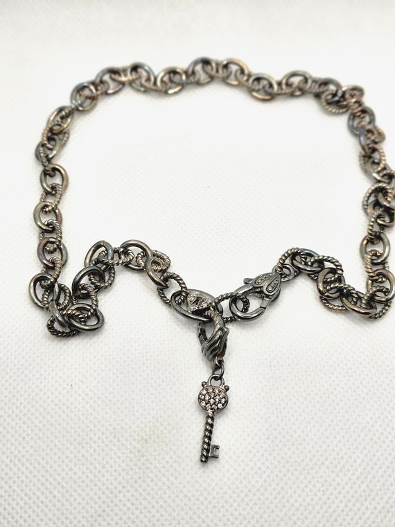 Vintage Signed 925 Judith Ripka Chain with Key Pen