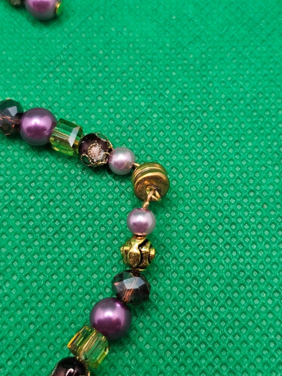 Beautiful Vintage Beaded Bracelet, Brooch, And Ea… - image 2