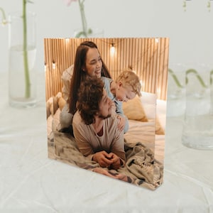 Bloc photo acrylique personnalisé, Photo 3D cristal personnalisée, Idées cadeaux photo, Décoration d'intérieur personnalisée, Bloc photo en verre, Cadeau sentimental