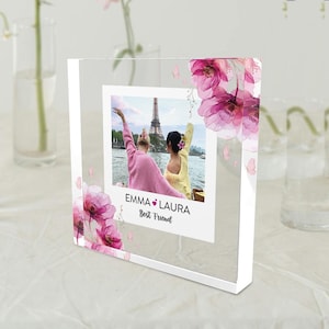 Cadre photo en verre acrylique, Bloc photo personnalisé en verre acrylique, Photo sur verre cristal, Cadeau de mariage, Cadeau de remise des diplômes, Cadeau de fête des pères,