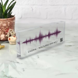 Soundwave Art, Music Plaque, Sound Wave Art, Voice Recording Gift, Song Plaque Custom, with QR code