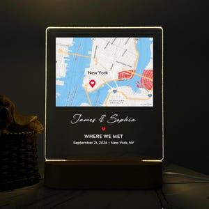 Personalisierte Landkarte • Wo wir uns getroffen haben • Hochzeit • Jahrestag • Unser erstes Date • Geschenk für Paare • Verlobung Geschenke • Valentinstag