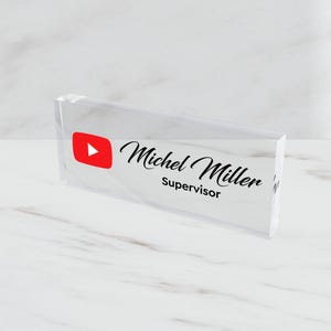 Office Nameplate, CUSTOM Name Sign, Office Decor Custom Logo, Boss Lady Gift, Father Gift, Desk Name Plate, Gift for Boss, Desk Plaque