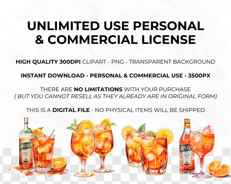 K&ouml;nnte beinhalten: Eine digitale Illustration von sechs Gl&auml;sern Aperol Spritz, zwei Flaschen Aperol und Orangenscheiben. Das Bild hat einen transparenten Hintergrund.