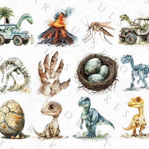 Watercolour Dinosaur Clipart, Dino PNG, Baby Dinosaur, T- Rex, Boys ...
