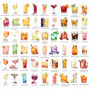 600 Watercolour Cocktail Clipart, Signature Cocktail, Alcohol Illustrations, Non Alcoholic Drinks, Beers Clipart, Beverage Clipart image 3