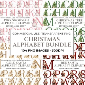 104 Alfabeto de Navidad PNG, Santa Claus PNG, Árbol de Navidad, Alfabeto PNG de muñeco de nieve, Fondo transparente, Descarga de imágenes prediseñadas de uso comercial