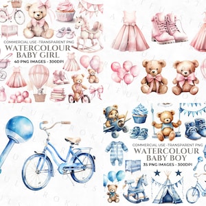 70 Watercolour Baby Shower Clipart, Baby Girl Clipart, Newborn Baby ...
