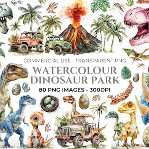 Aquarell Dinosaurier Clipart, Dino PNG, Baby Dinosaurier, T-Rex, Jungen Geburtstag, Velociraptor, Triceratops, transparente PNGs, kommerzielle Nutzung