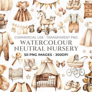 50 acquerello Boho Baby Shower Clipart, pacchetto neonato, bambino, ragazzo, ragazza, clipart asilo nido neutro, genere neutro, uso commerciale, bambino PNG